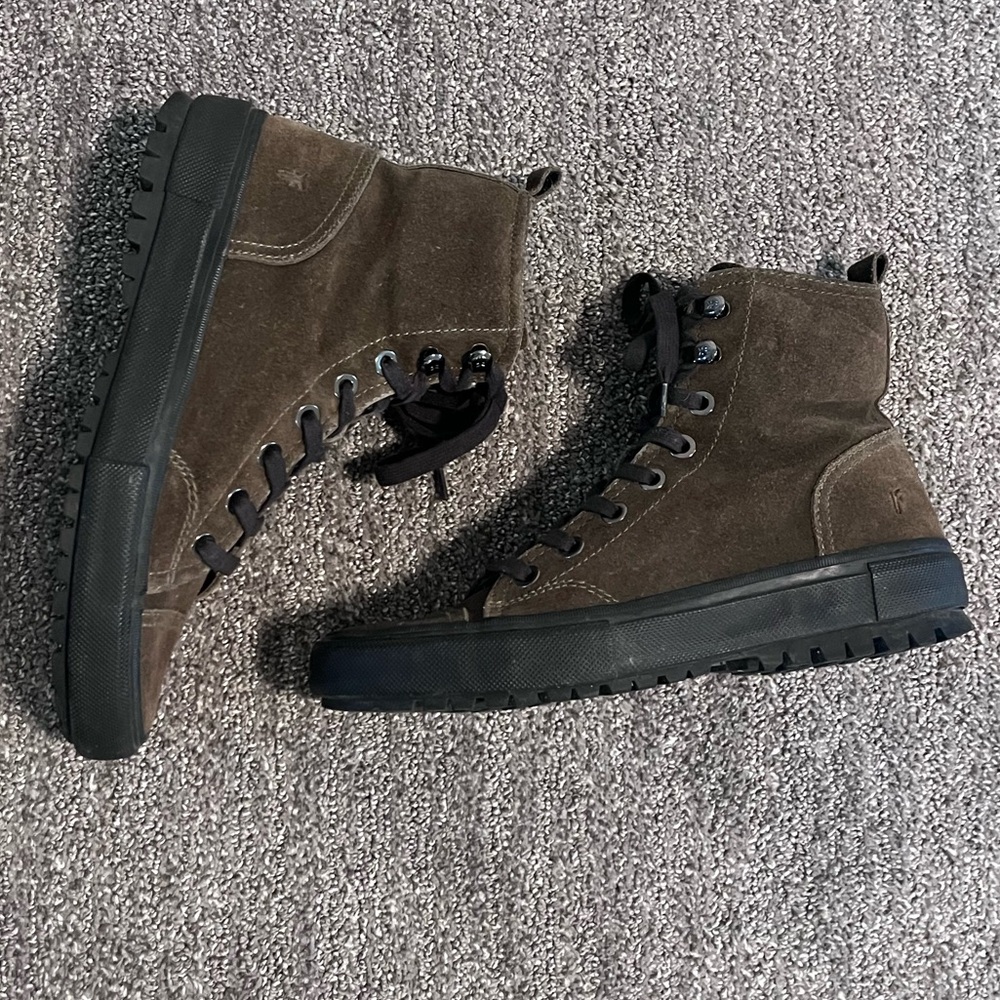 Men’s Frye Ryan Military Boots Olive Green Suede M 9
